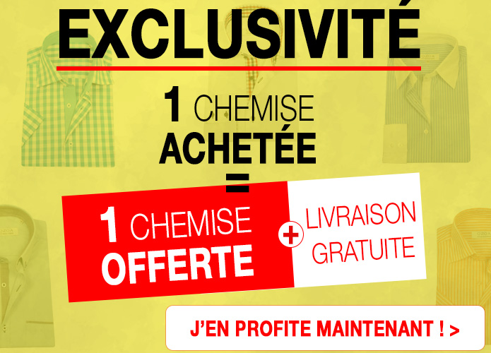 Profitez de votre 2eme chemise offerte