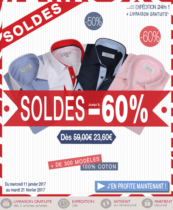 Profitez de toutes les chemises en promo