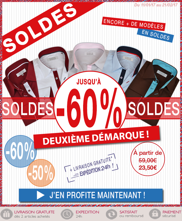 Profitez de toutes les chemises en promo